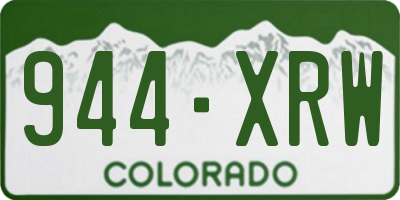 CO license plate 944XRW