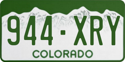 CO license plate 944XRY
