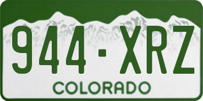 CO license plate 944XRZ