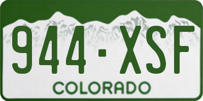 CO license plate 944XSF