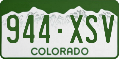 CO license plate 944XSV