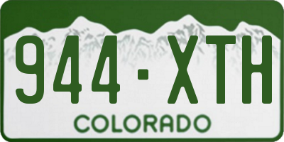 CO license plate 944XTH