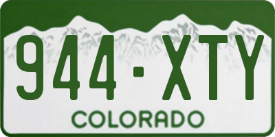 CO license plate 944XTY