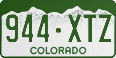 CO license plate 944XTZ