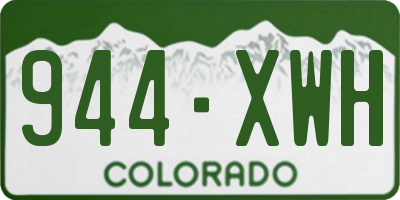 CO license plate 944XWH