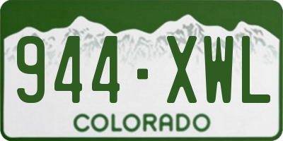 CO license plate 944XWL