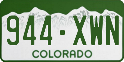 CO license plate 944XWN