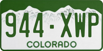 CO license plate 944XWP