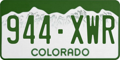 CO license plate 944XWR