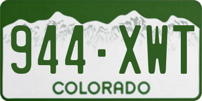 CO license plate 944XWT