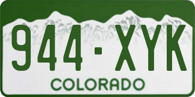 CO license plate 944XYK