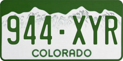 CO license plate 944XYR
