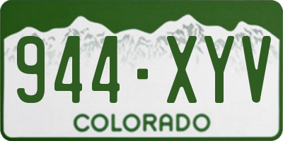CO license plate 944XYV