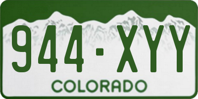 CO license plate 944XYY