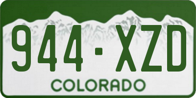 CO license plate 944XZD