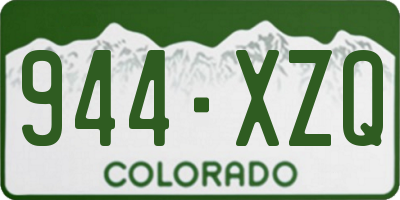 CO license plate 944XZQ