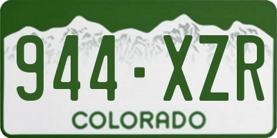 CO license plate 944XZR