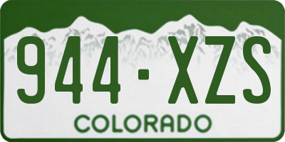 CO license plate 944XZS