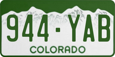 CO license plate 944YAB