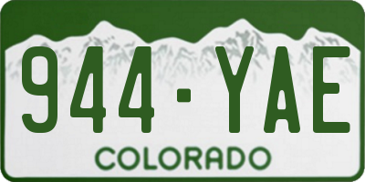 CO license plate 944YAE