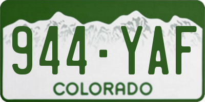 CO license plate 944YAF
