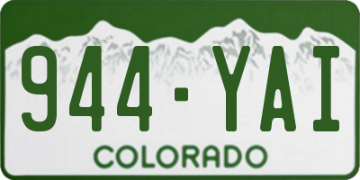CO license plate 944YAI