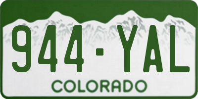 CO license plate 944YAL