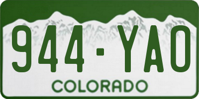 CO license plate 944YAO