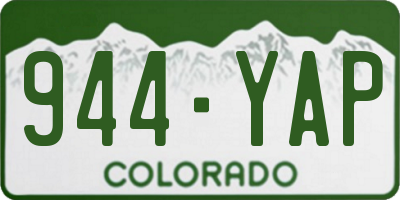 CO license plate 944YAP