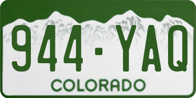 CO license plate 944YAQ