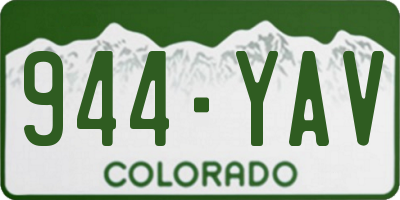 CO license plate 944YAV