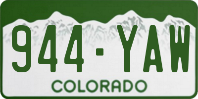 CO license plate 944YAW