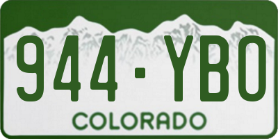 CO license plate 944YBO