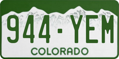 CO license plate 944YEM