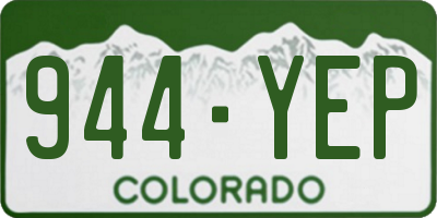 CO license plate 944YEP
