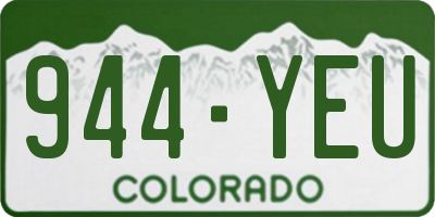 CO license plate 944YEU