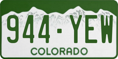CO license plate 944YEW