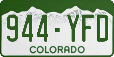 CO license plate 944YFD