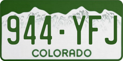 CO license plate 944YFJ