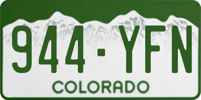 CO license plate 944YFN