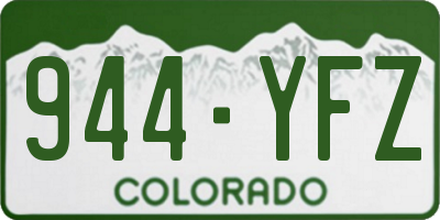 CO license plate 944YFZ