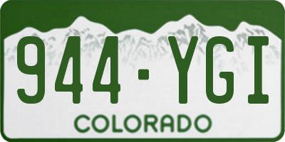 CO license plate 944YGI