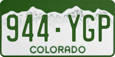 CO license plate 944YGP