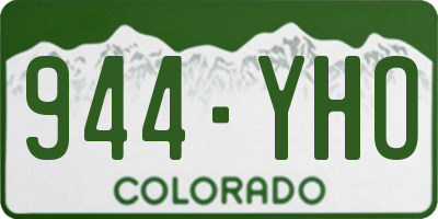 CO license plate 944YHO