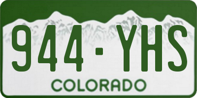 CO license plate 944YHS