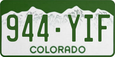 CO license plate 944YIF