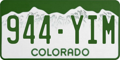 CO license plate 944YIM