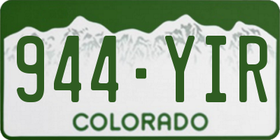 CO license plate 944YIR