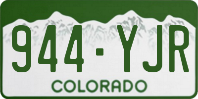 CO license plate 944YJR