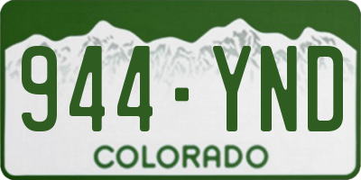 CO license plate 944YND